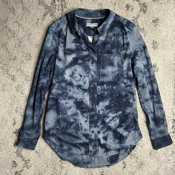 Pilcro & The Letterpress The Cate Tie Dye Button Down Shirt size XS NEW NWT - Picture 2 of 8